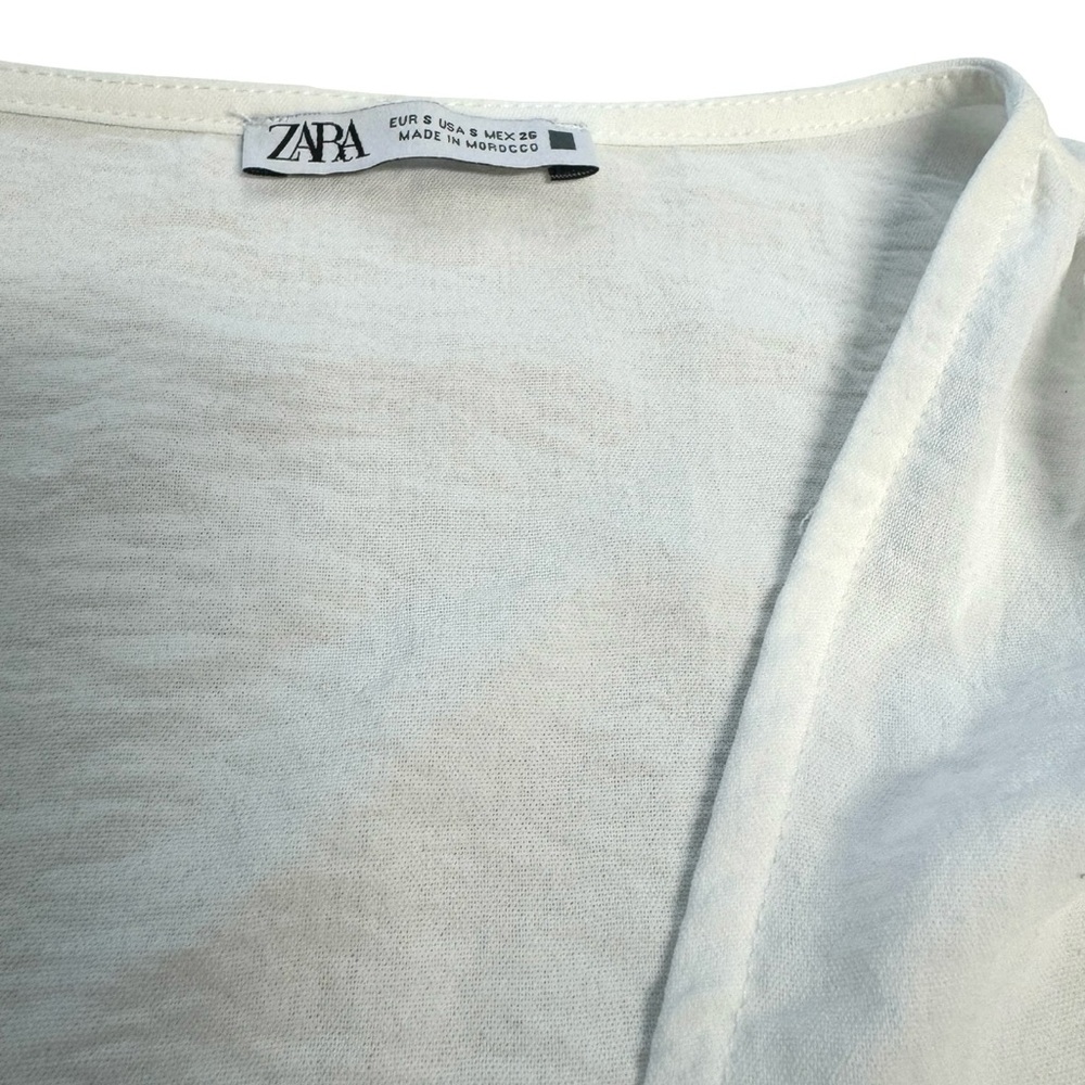 Zara White Ercu Midi Wrap Dress Size Small - Picture 5 of 6